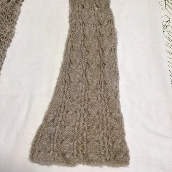 FREE People Open Knit Cowl Neck Asymmetrical Sweater Size M - Picture 9 of 13